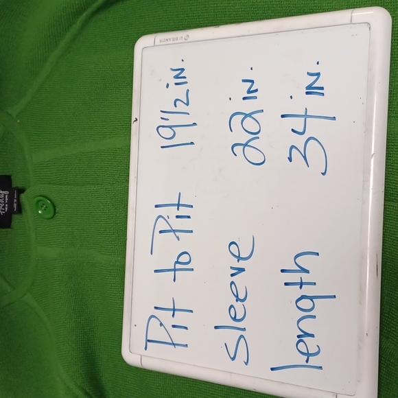 Henry New York 100% Wool long sweater size m green long sleeved button front - Picture 10 of 11